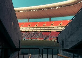 View of a stadium during a match, representing the home of the Best Chivas Players from Club Deportivo Guadalajara.