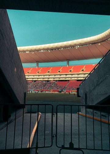 View of a stadium during a match, representing the home of the Best Chivas Players from Club Deportivo Guadalajara.