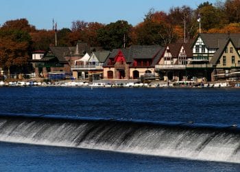 Boathouse Row in Philadelphia, symbolizing the legacy and hometown pride of the Best Temple Basketball Players who represented the Owls.