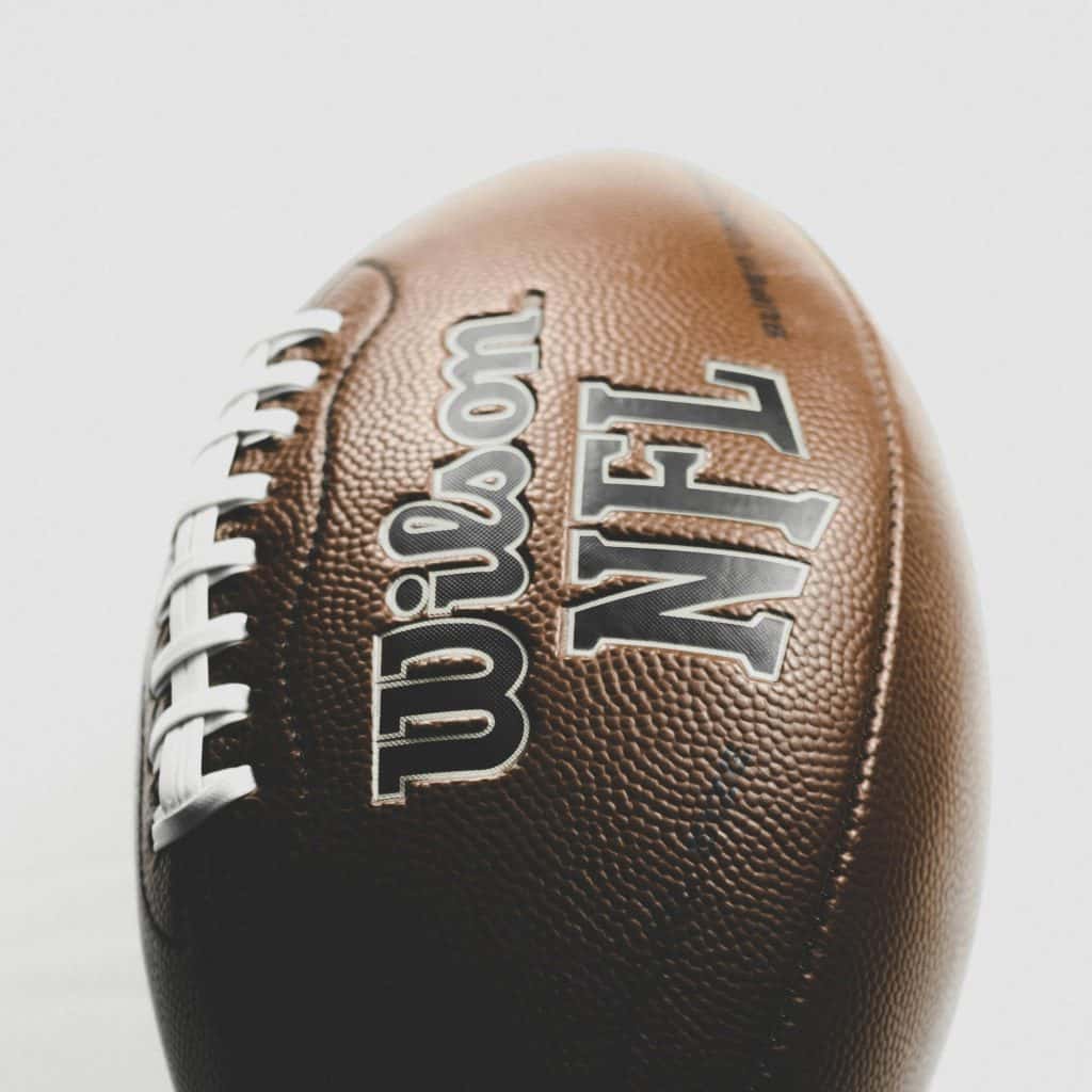 Close-up of an official Wilson NFL football, symbolizing the achievements of the best Browns players of 2000s who made an impact in Cleveland.