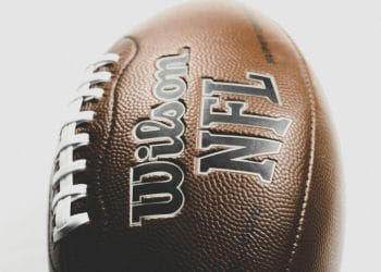 Close-up of an official Wilson NFL football, symbolizing the achievements of the best Browns players of 2000s who made an impact in Cleveland.