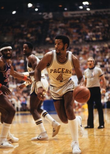 Adrian Dantley playing for the Indiana Pacers, his first team after playing for Buffalo Braves for 3 years.