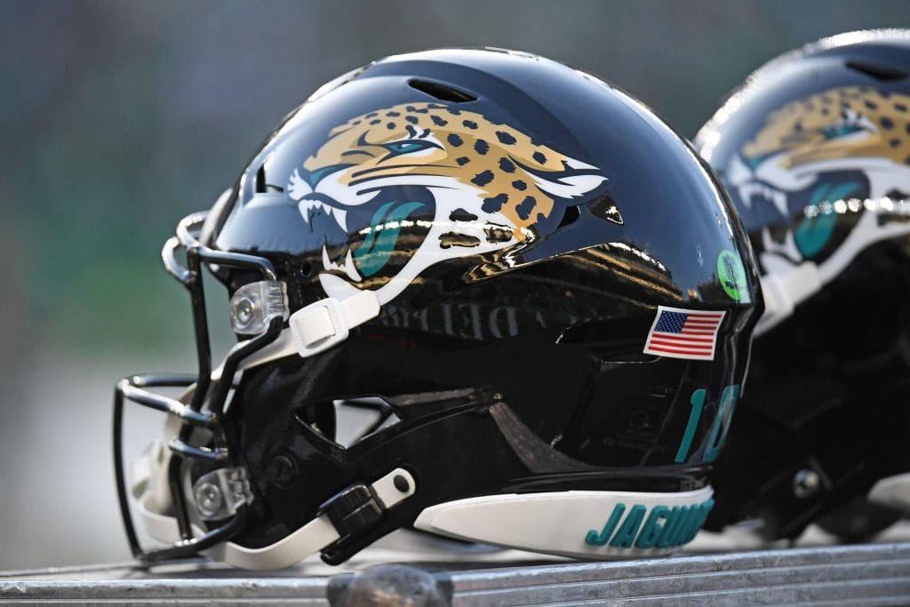 Jacksonville Jaguars helmet featuring the team's logo, representing the legacy of players among the Top 10 Jacksonville Jaguars of All Time.