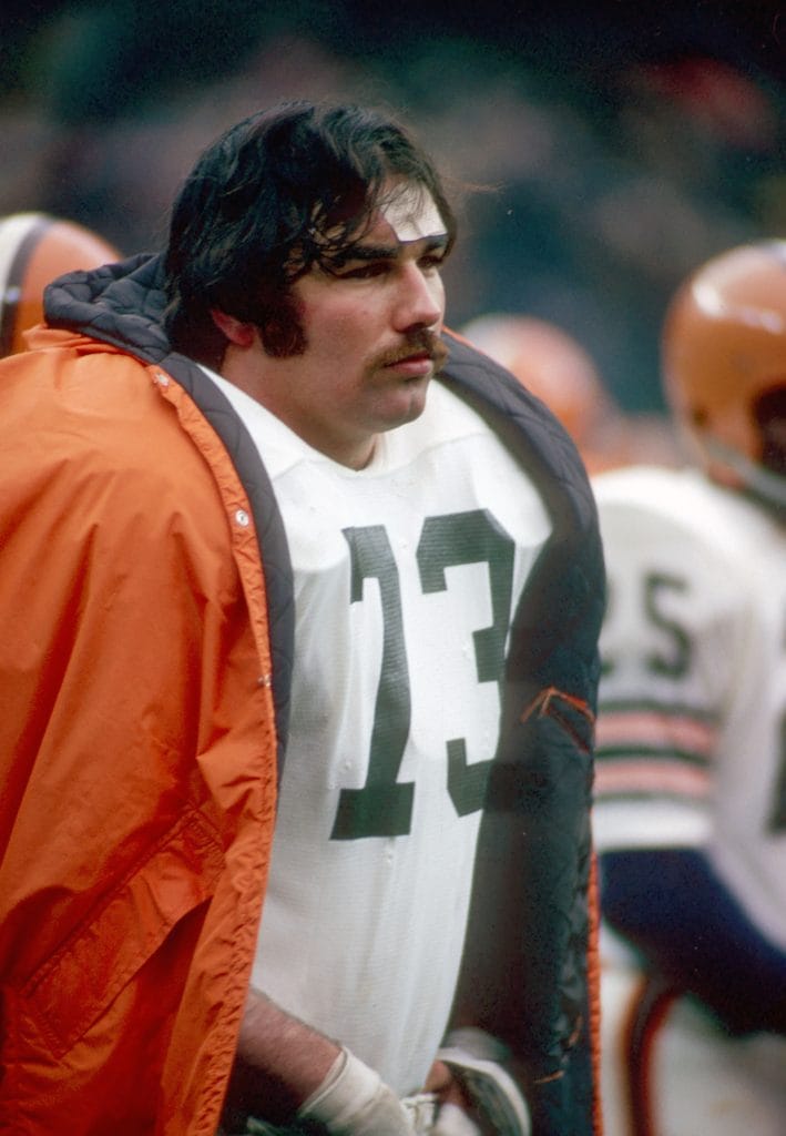Doug Dieken, legendary white NFL player, known for his toughness and long career with the Cleveland Browns as a right guard.