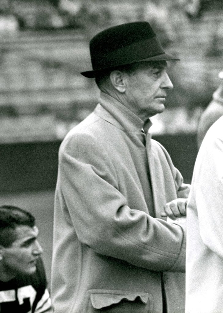 Legendary NFL coach Paul Brown, one of the best white coaches of all time, revolutionizing the game.