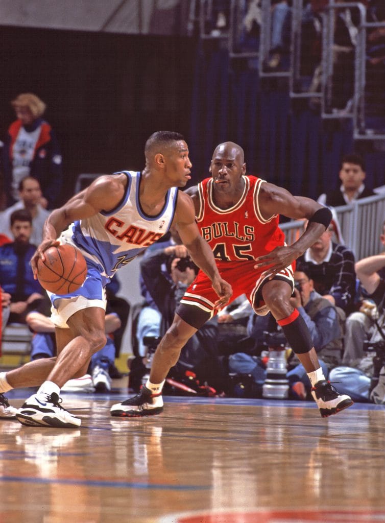 Michael Jordan locking in on defense against the Cavs — one of the Top 10 NBA Defenders of All Time.