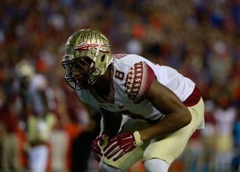 Jalen Ramsey locked in pre-snap during a primetime game for Florida State
