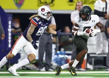 Jevon Holland returns an interception while featured in the Top 10 Safeties Who Played 7v7 Football of All Time