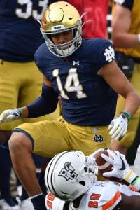 Kyle Hamilton celebrates a stop while featured in the Top 10 Safeties Who Played 7v7 Football of All Time