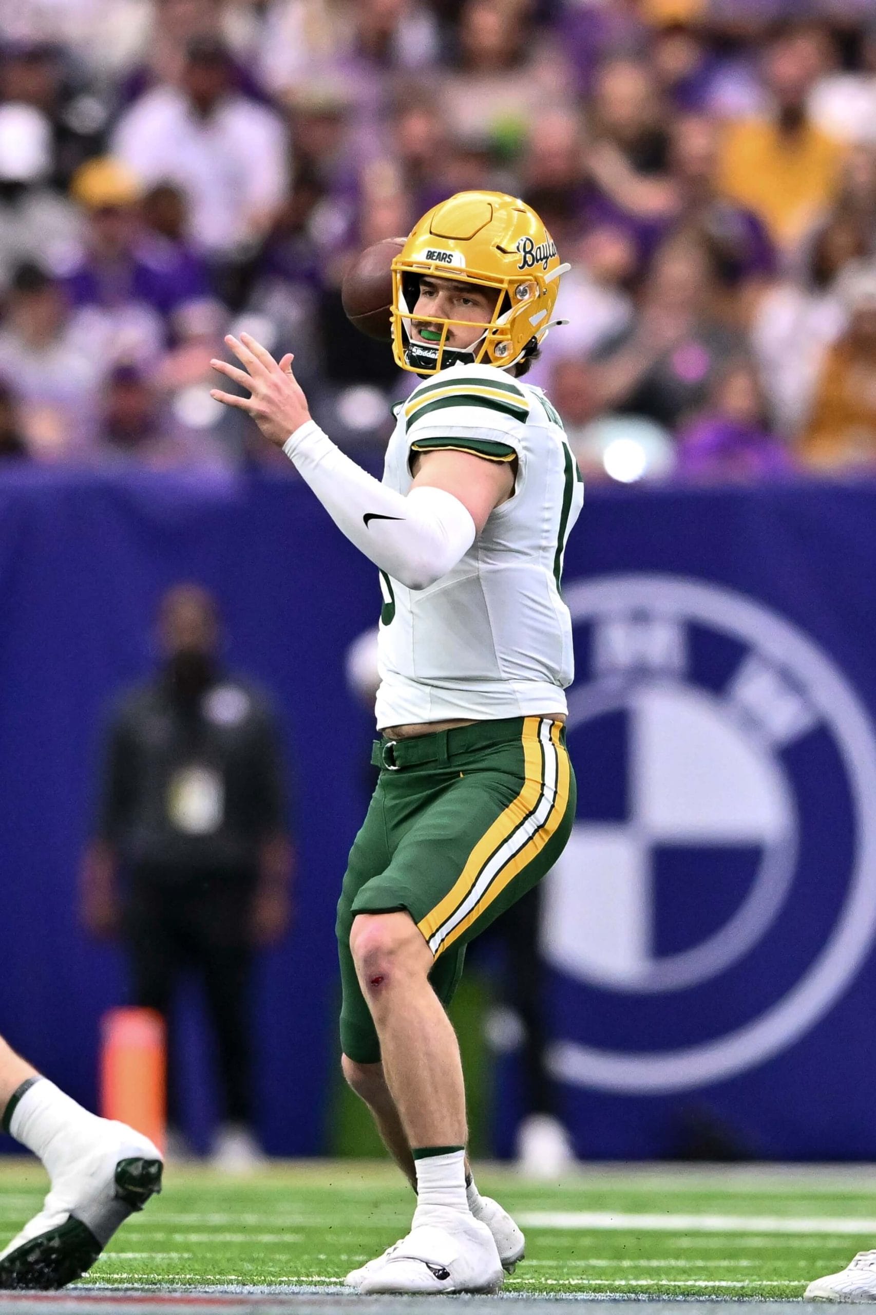 Quarterback Sawyer Robertson in action during the baylor football schedule 2025.