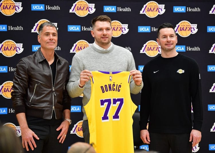 Rob Pelinka presents Luka Dončić as a new Laker, signaling the next chapter following the Top 5 Lakers roster mistakes by Rob Pelinka.